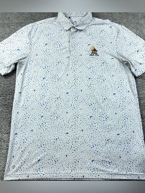 Adidas Polo Shirt Mens Medium White Parley Ocean Plastic Bali Hai Golf Resort